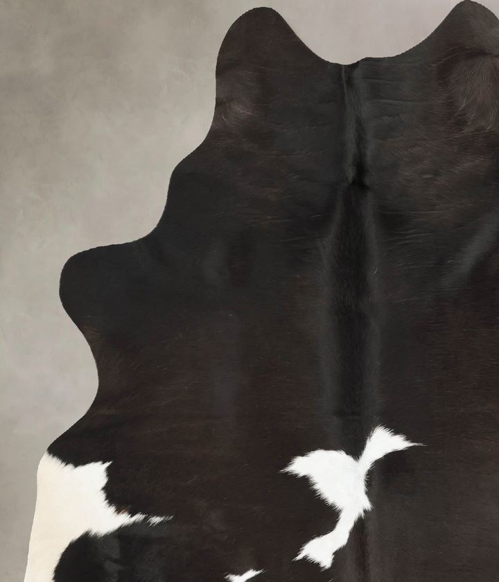 Chocolate and White Large Brazilian Cowhide Rug 6'7"H x 5'7"W #B15735 by Hudson Hides