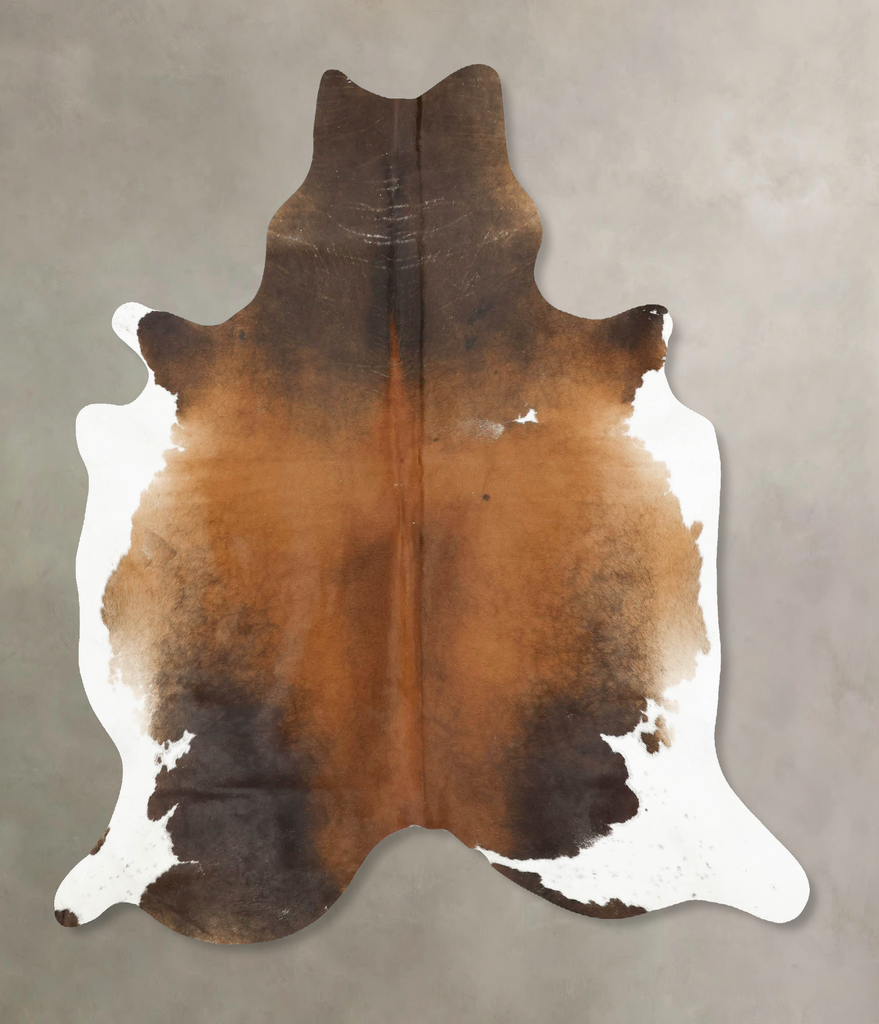Chocolate and White X-Large Brazilian Cowhide Rug 7'1"H x 6'0"W #B15740 by Hudson Hides