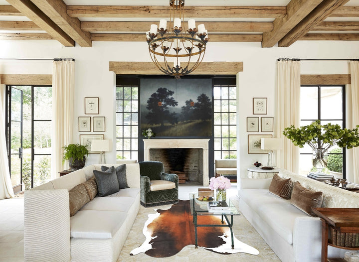 Chocolate and White X-Large Brazilian Cowhide Rug 7'1"H x 6'0"W #B15740 by Hudson Hides