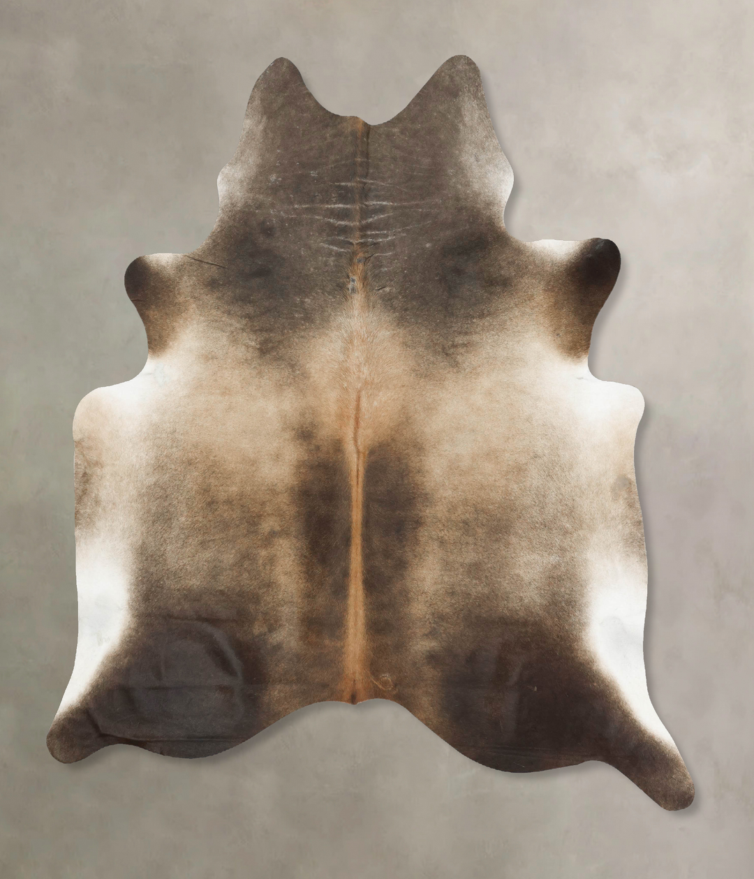 Grey with Beige X-Large Brazilian Cowhide Rug 7'6"H x 6'8"W #B15743 by