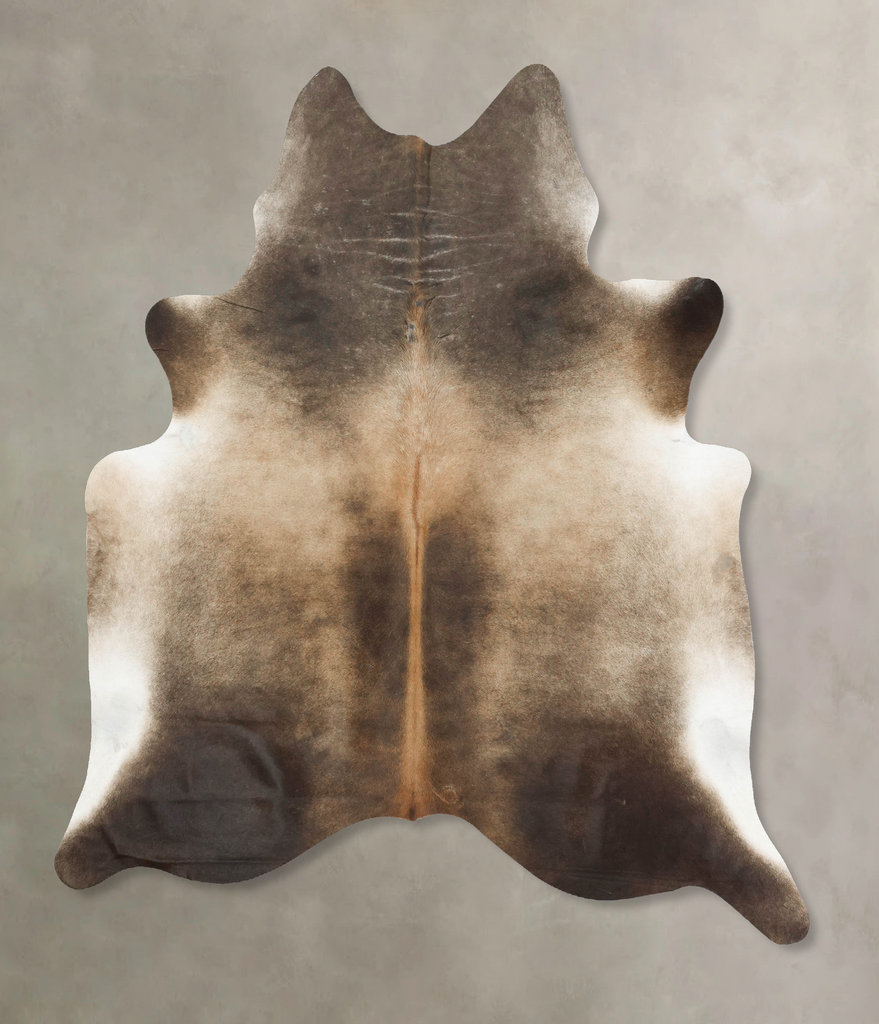 Grey with Beige X-Large Brazilian Cowhide Rug 7'6"H x 6'8"W #B15743 by Hudson Hides