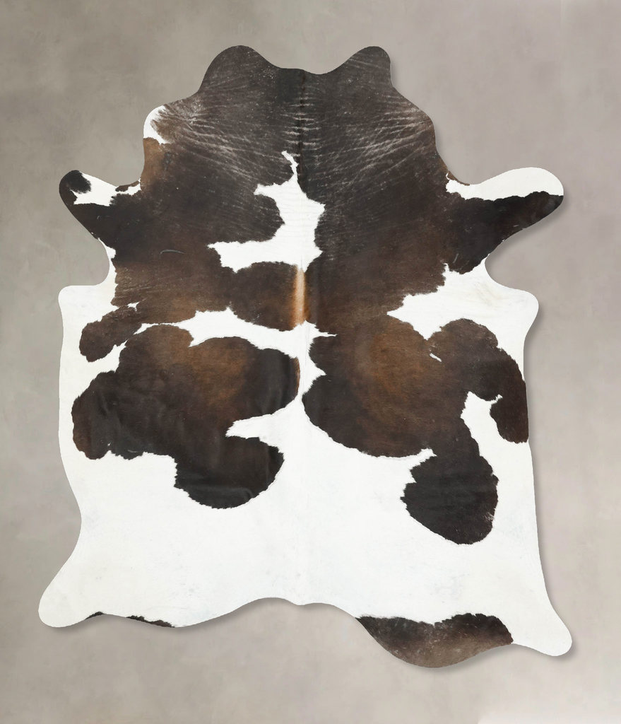 Chocolate and White X-Large Brazilian Cowhide Rug 7'6"H x 6'1"W #B15744 by Hudson Hides