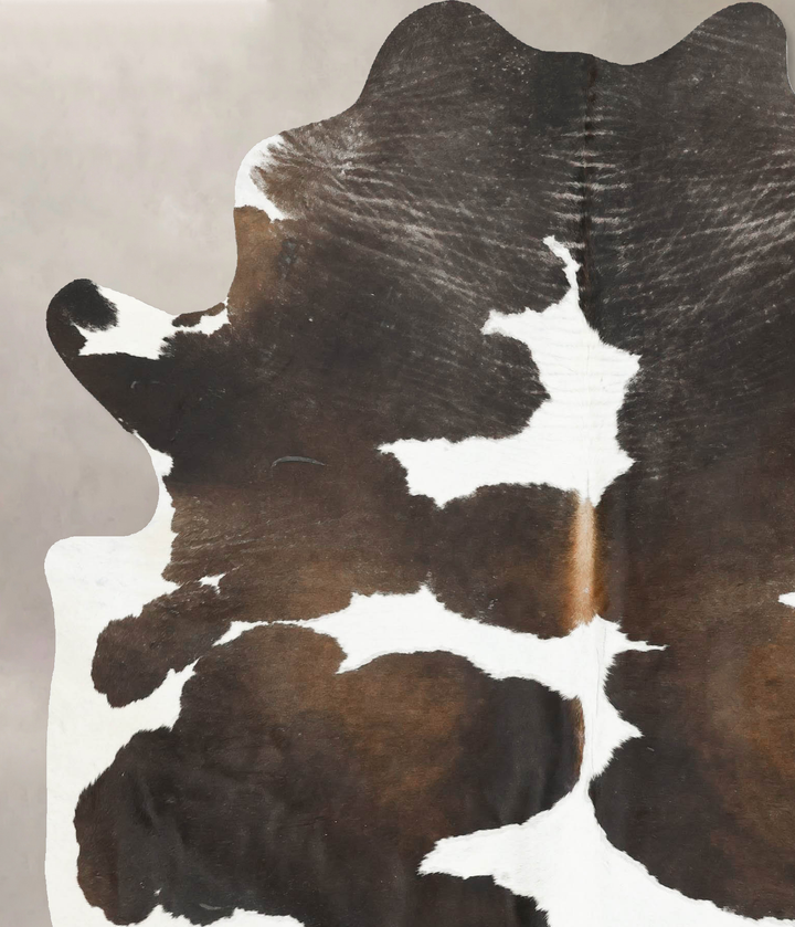 Chocolate and White X-Large Brazilian Cowhide Rug 7'6"H x 6'1"W #B15744 by Hudson Hides