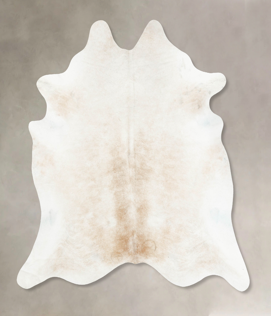 Ivory with Beige XX-Large Brazilian Cowhide Rug 8'0"H x 7'4"W #B15746 by Hudson Hides