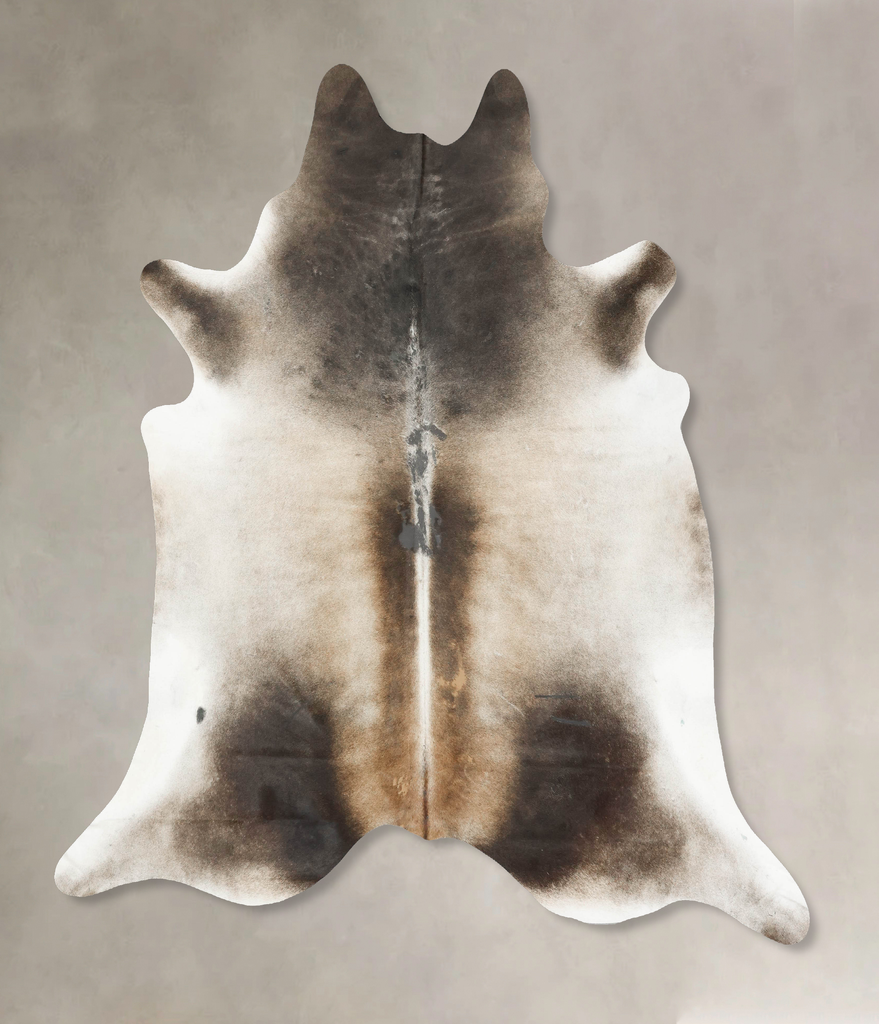 Grey with Beige XX-Large Brazilian Cowhide Rug 8'0"H x 7'6"W #B15748 by Hudson Hides