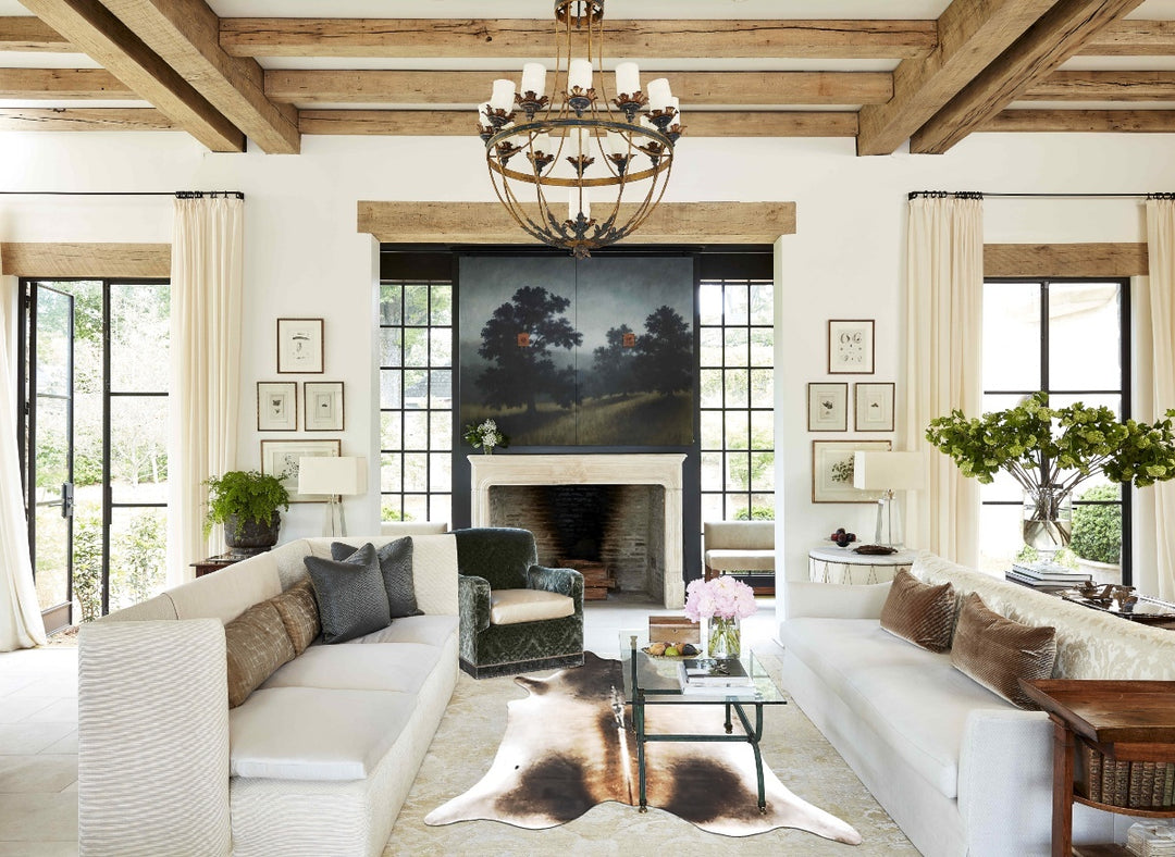 Grey with Beige XX-Large Brazilian Cowhide Rug 8'0"H x 7'6"W #B15748 b