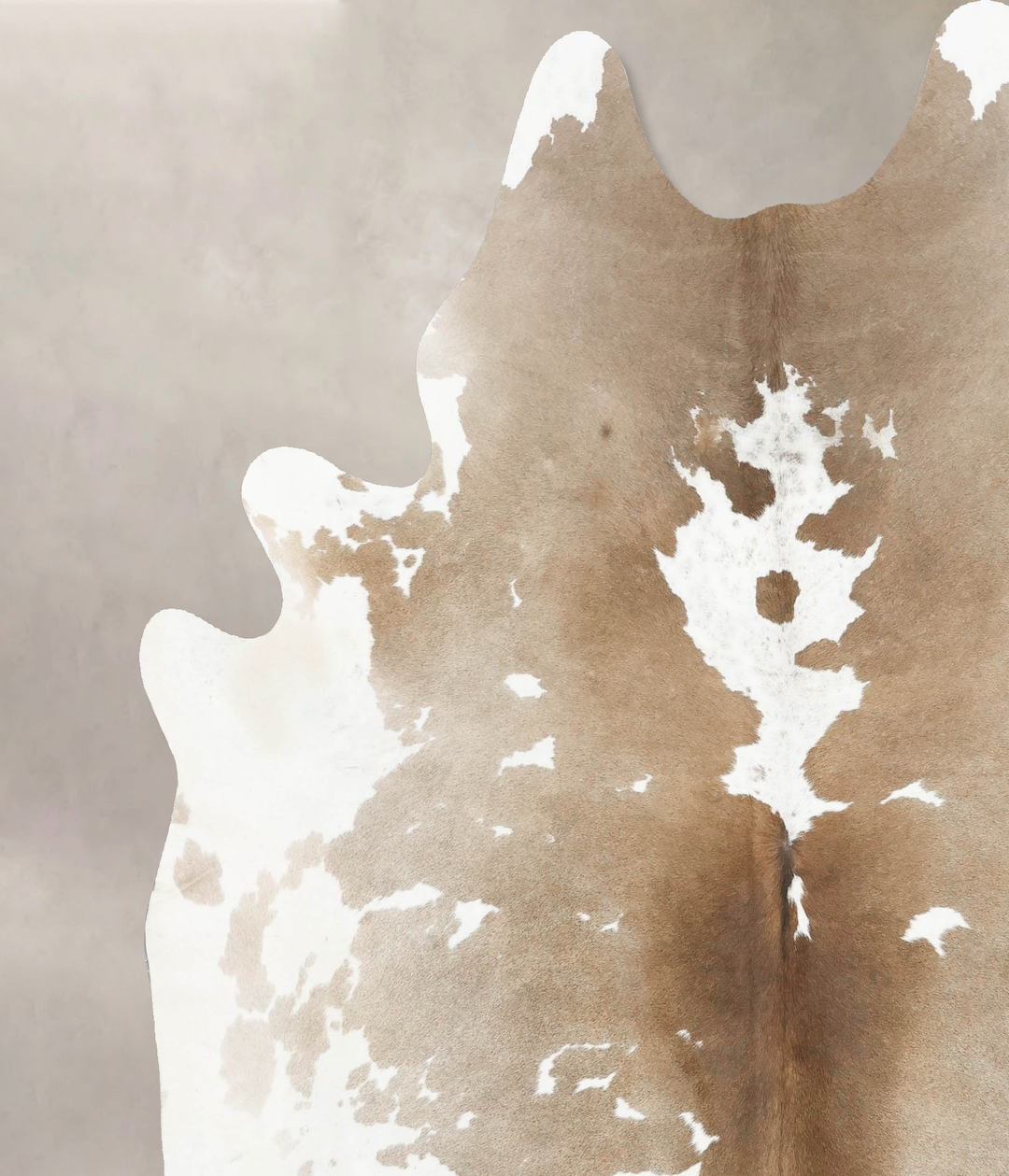 Beige and White X-Large Brazilian Cowhide Rug 7'5"H x 6'5"W #B15756 by