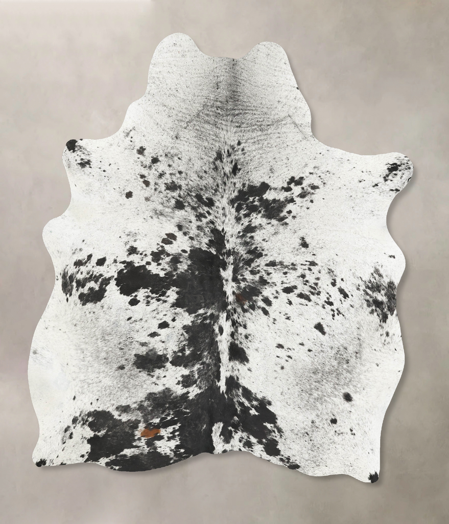 Salt and Pepper Black Large Brazilian Cowhide Rug 6'5"H x 5'5"W #B15757 by Hudson Hides