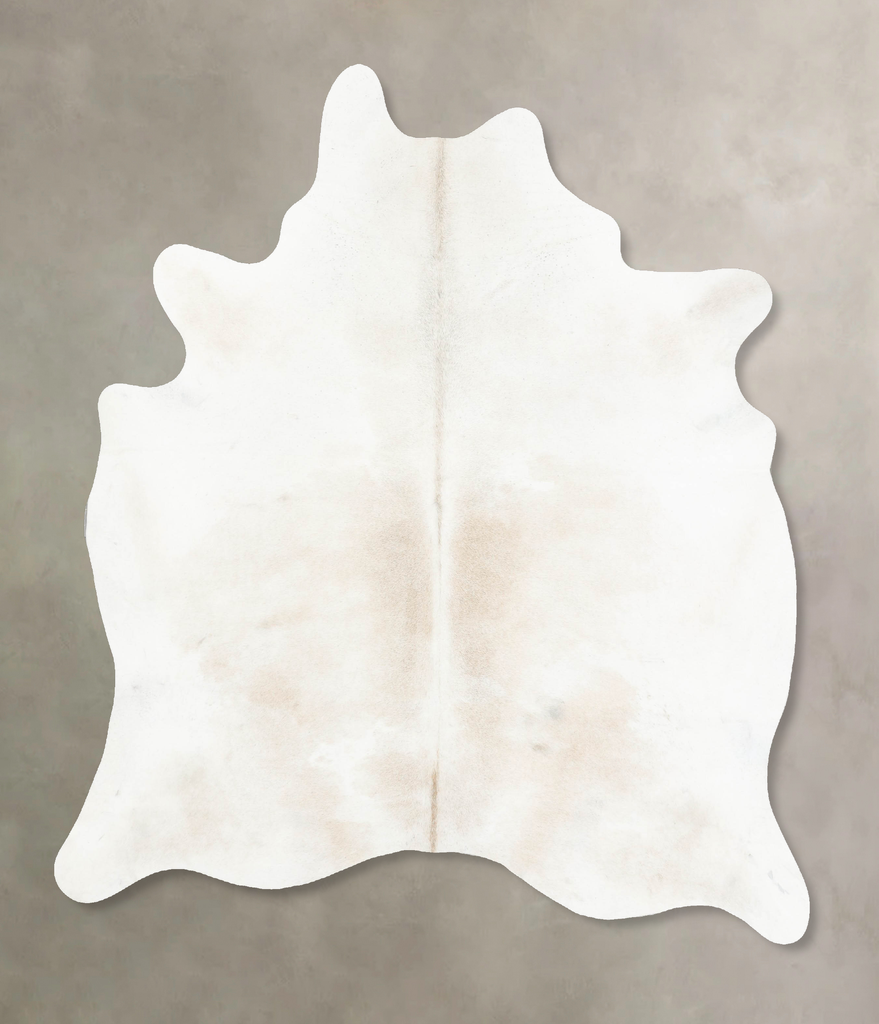 Ivory with Beige X-Large Brazilian Cowhide Rug 7'4"H x 6'0"W #B15758 by Hudson Hides