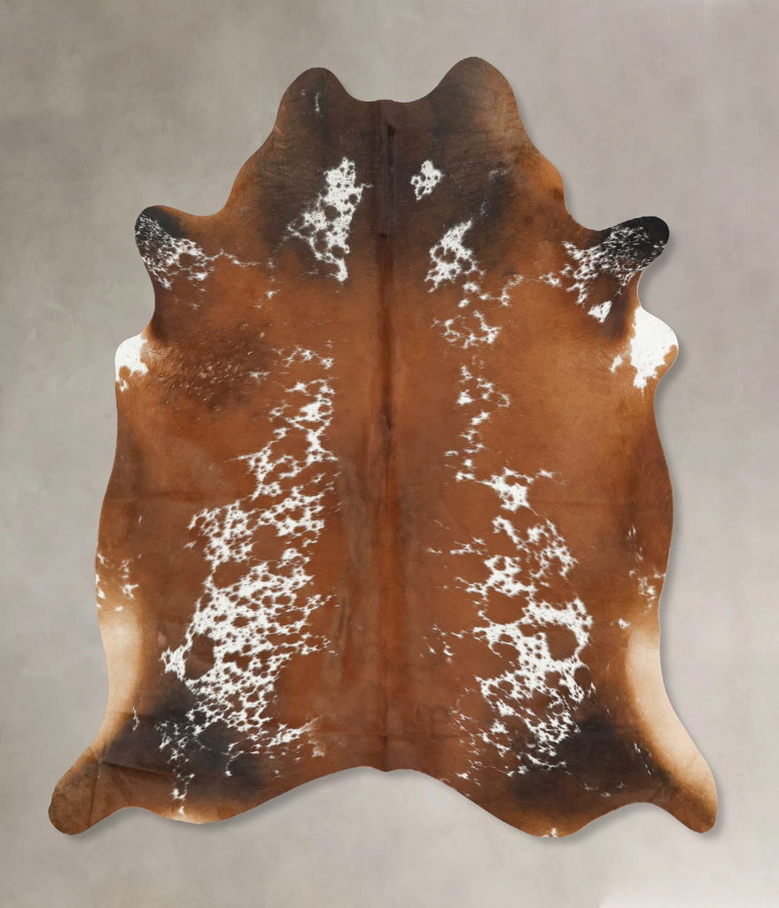 Salt and Pepper Brown Large Brazilian Cowhide Rug 6'5"H x 5'8"W #B15759 by Hudson Hides