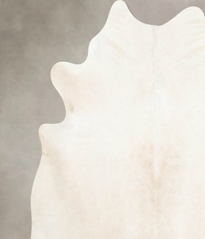 Ivory with Beige X-Large Brazilian Cowhide Rug 7'1"H x 6'10"W #B15761 by Hudson Hides