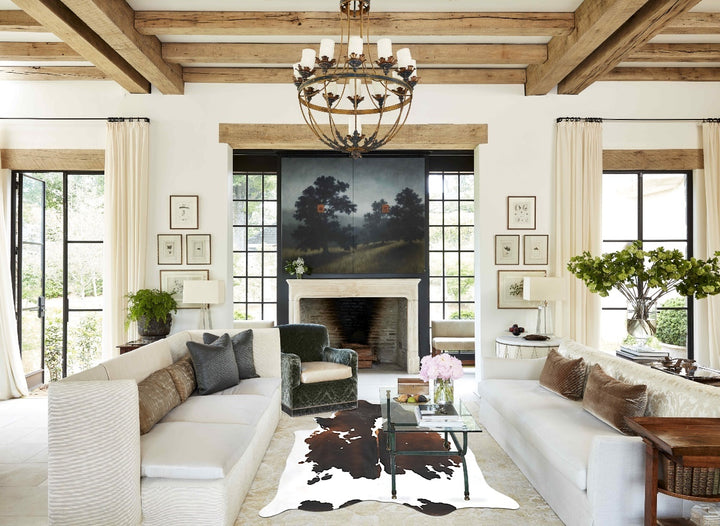 Chocolate and White X-Large Brazilian Cowhide Rug 7'2"H x 5'11"W #B15764 by Hudson Hides