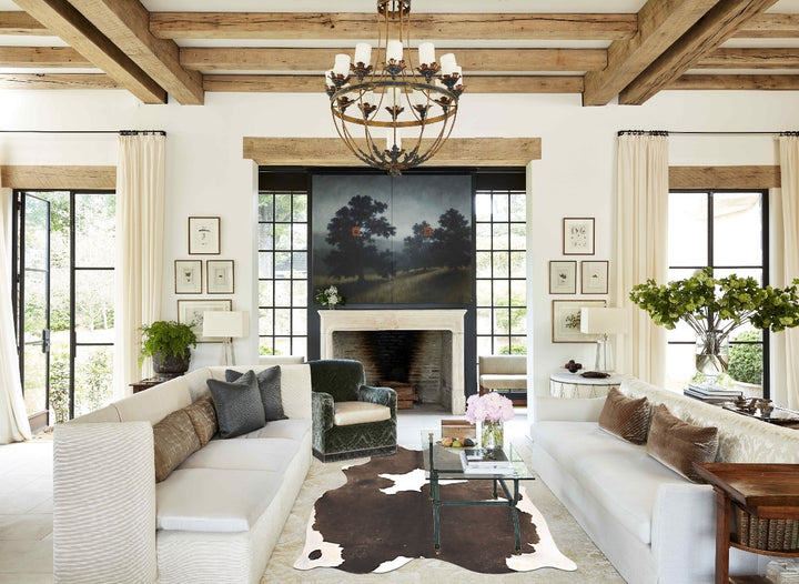 Chocolate and White Large Brazilian Cowhide Rug 7'0"H x 5'8"W #B15765 by Hudson Hides