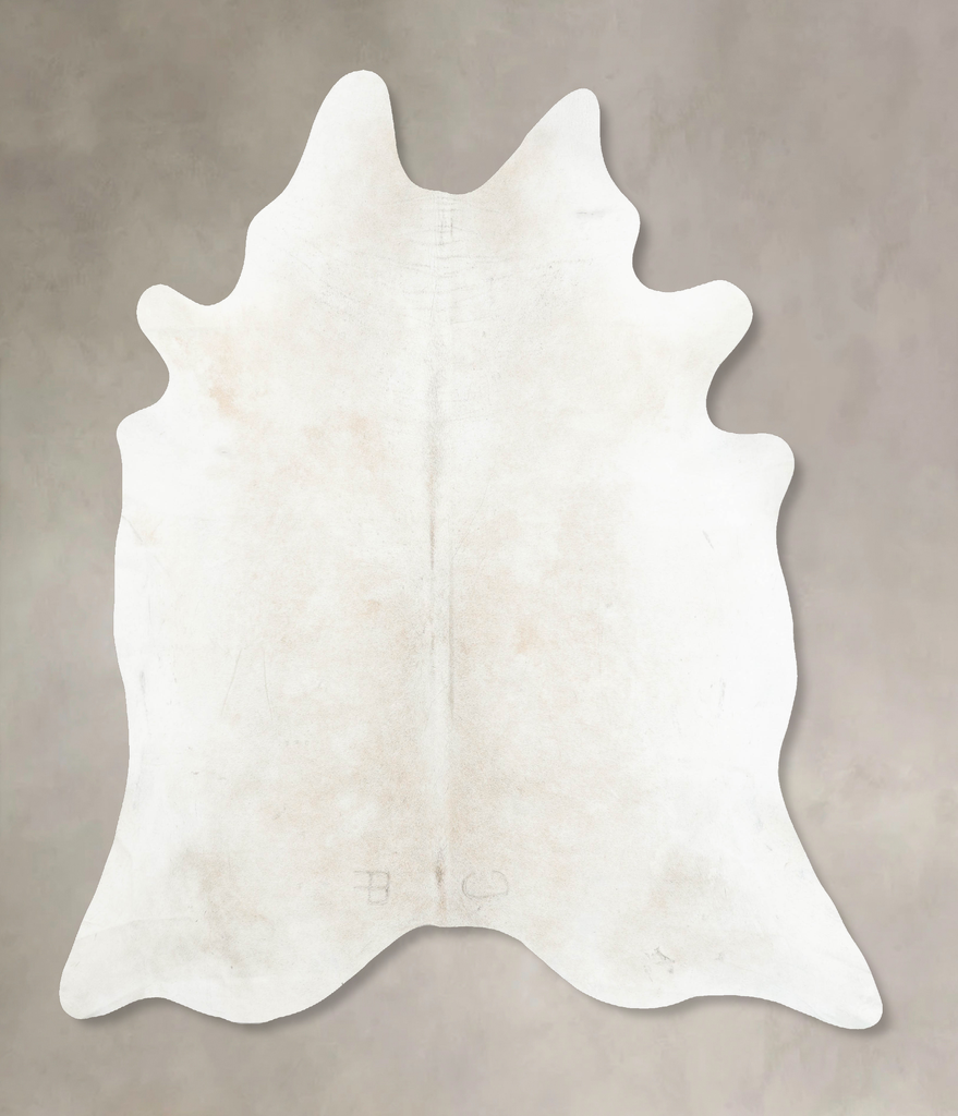 Ivory with Beige XX-Large Brazilian Cowhide Rug 8'7"H x 7'3"W #B15769 by Hudson Hides