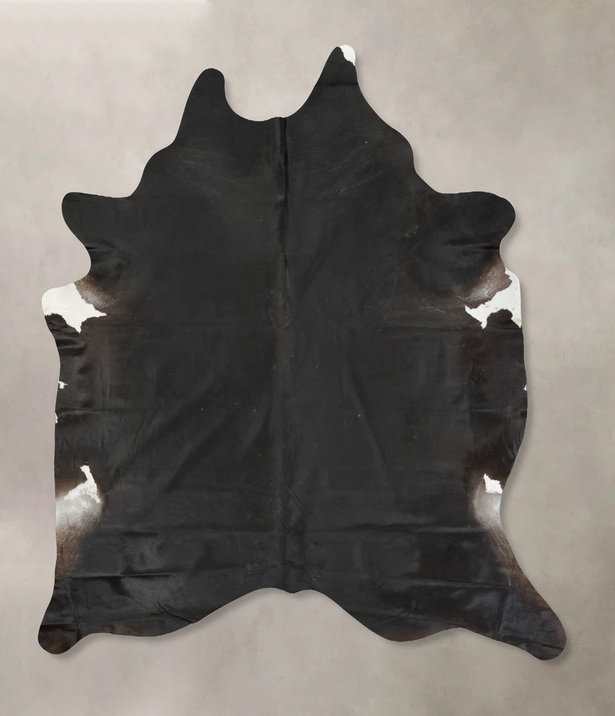 Solid Black XX-Large Brazilian Cowhide Rug 8'10"H x 7'0"W #B15774 by Hudson Hides
