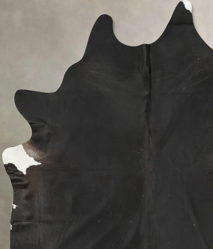 Solid Black XX-Large Brazilian Cowhide Rug 8'10"H x 7'0"W #B15774 by Hudson Hides