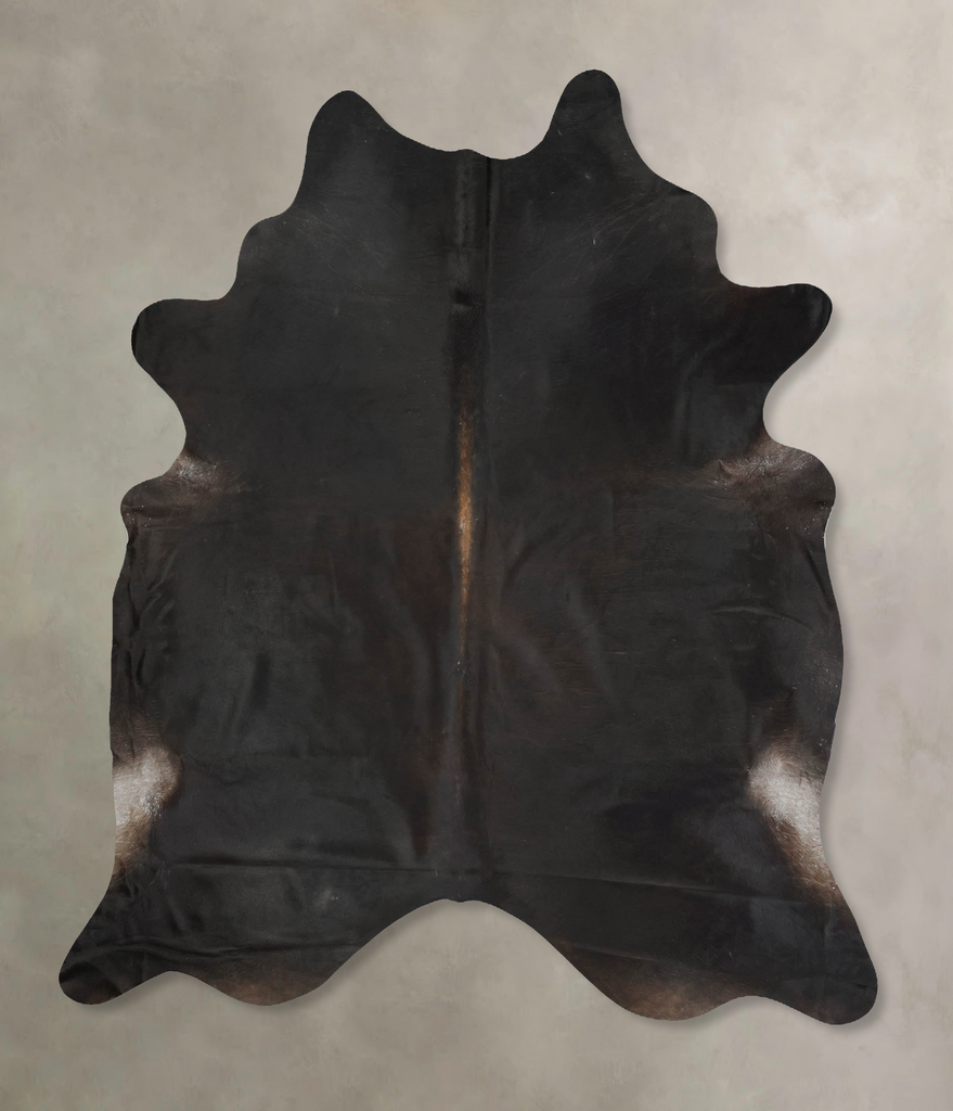 Solid Black XX-Large Brazilian Cowhide Rug 8'7"H x 7'2"W #B15776 by Hudson Hides