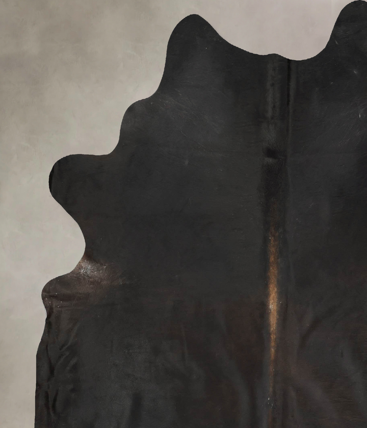 Solid Black XX-Large Brazilian Cowhide Rug 8'7"H x 7'2"W #B15776 by Hudson Hides