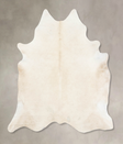 Ivory with Beige XX-Large Brazilian Cowhide Rug 7'11"H x 7'4"W #B15783 by Hudson Hides