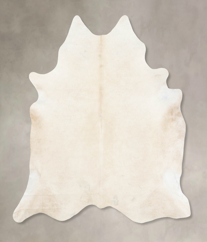 Ivory with Beige XX-Large Brazilian Cowhide Rug 7'11"H x 7'4"W #B15783 by Hudson Hides