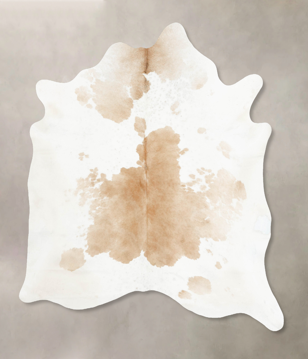Beige and White X-Large Brazilian Cowhide Rug 7'6"H x 6'4"W #B15785 by