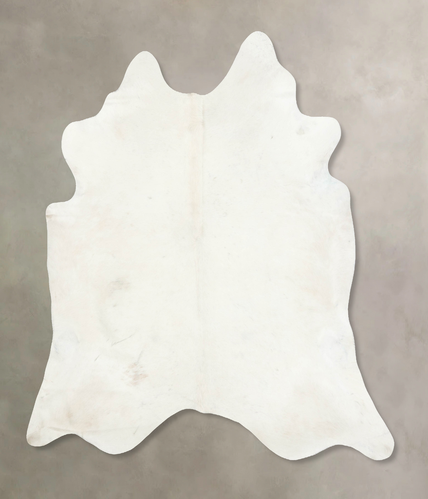 Solid White XX-Large Brazilian Cowhide Rug 7'5"H x 6'11"W #B15787 by Hudson Hides