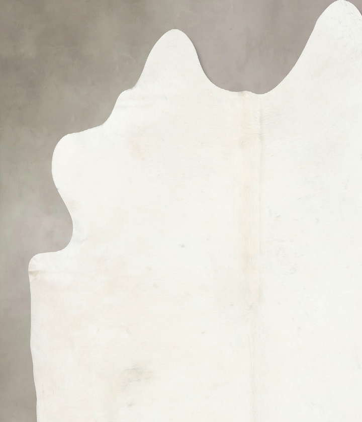 Solid White XX-Large Brazilian Cowhide Rug 7'5"H x 6'11"W #B15787 by Hudson Hides