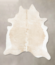 Beige and White XX-Large Brazilian Cowhide Rug 8'3"H x 6'11"W #B15789 by Hudson Hides