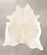 Beige and White XX-Large Brazilian Cowhide Rug 8'3"H x 6'11"W #B15789 by Hudson Hides