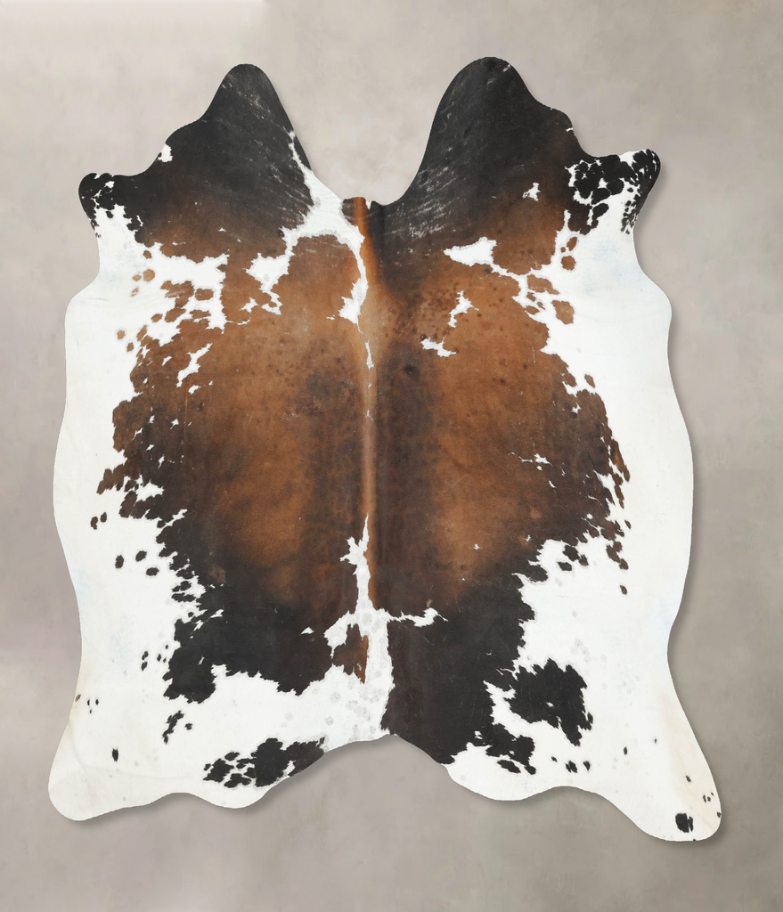 Chocolate and White X-Large Brazilian Cowhide Rug 6'7"H x 6'10"W #B15790 by Hudson Hides