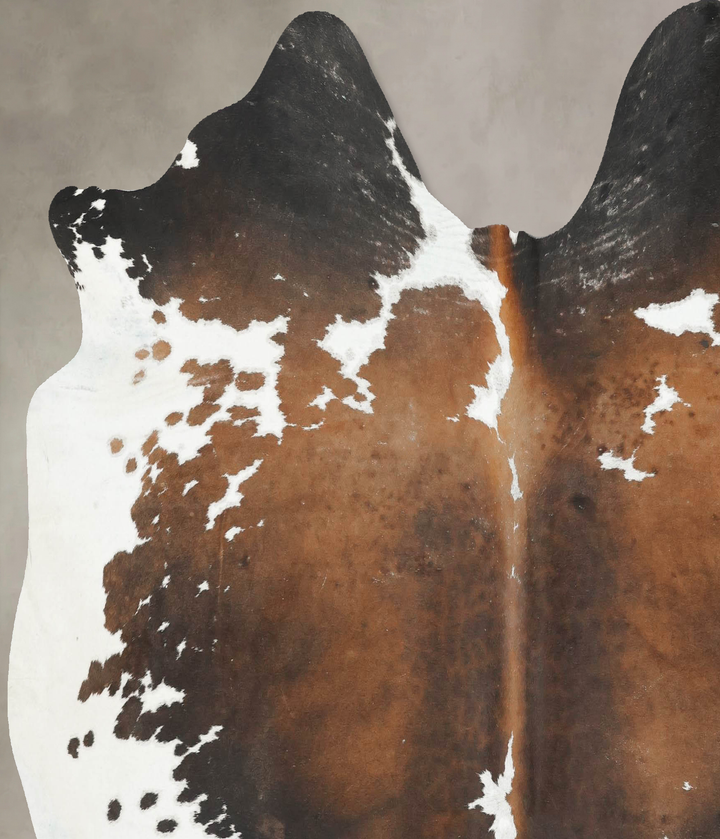Chocolate and White X-Large Brazilian Cowhide Rug 6'7"H x 6'10"W #B15790 by Hudson Hides
