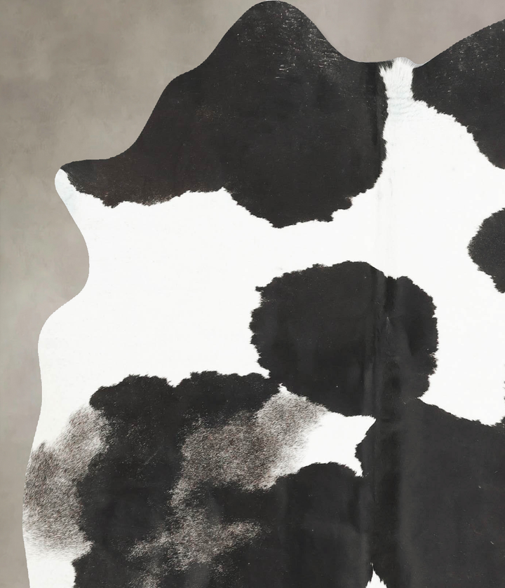 Black and White Large Brazilian Cowhide Rug 6'5"H x 5'5"W #B15797 by Hudson Hides