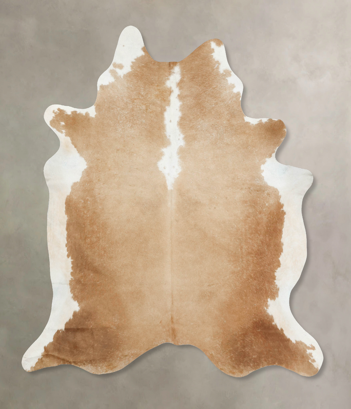 Beige and White XX-Large Brazilian Cowhide Rug 8'0"H x 7'0"W #B15809 by Hudson Hides