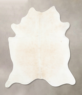 Ivory with Beige XX-Large Brazilian Cowhide Rug 8'0"H x 6'11"W #B15811 by Hudson Hides