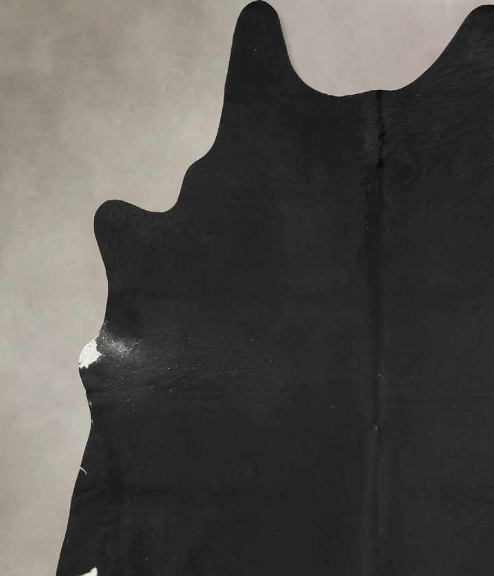 Solid Black XX-Large Brazilian Cowhide Rug 8'0"H x 6'9"W #B15815 by Hudson Hides