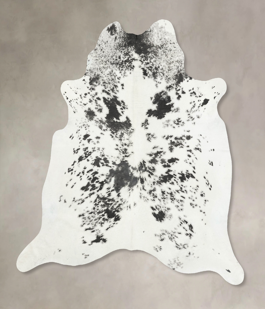 Salt and Pepper Black X-Large Brazilian Cowhide Rug 7'3"H x 6'7"W #B15818 by Hudson Hides