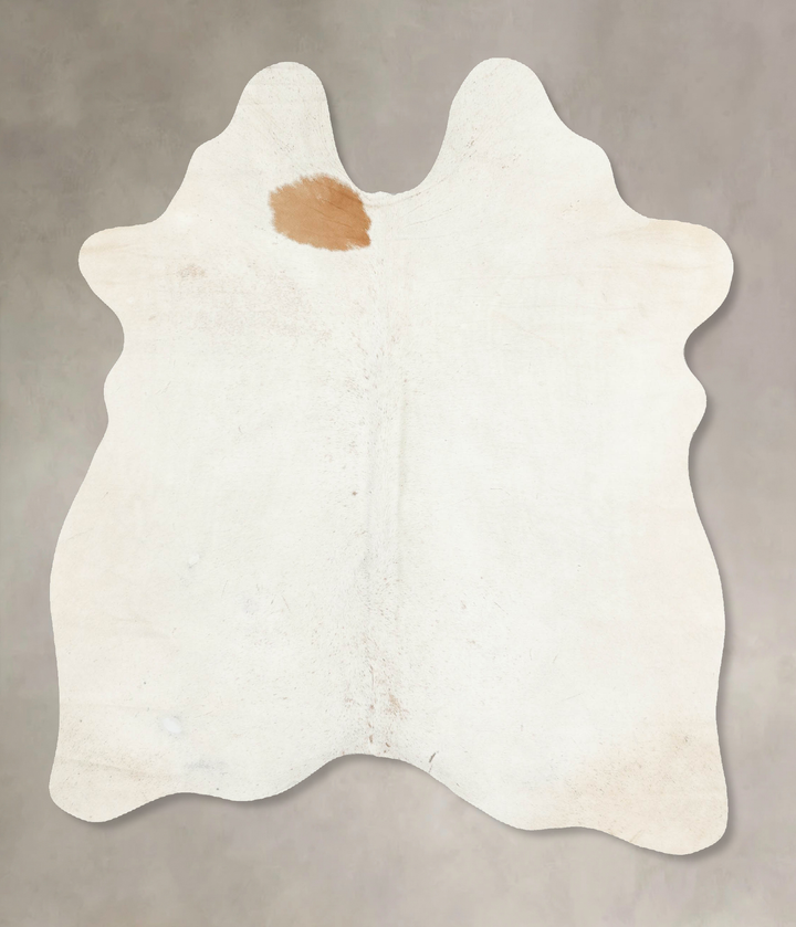 Ivory with Beige Medium Brazilian Cowhide Rug 5'10"H x 5'0"W #B15819 by Hudson Hides
