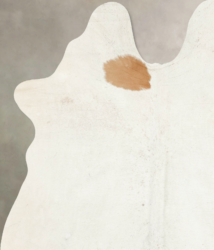Ivory with Beige Medium Brazilian Cowhide Rug 5'10"H x 5'0"W #B15819 by Hudson Hides