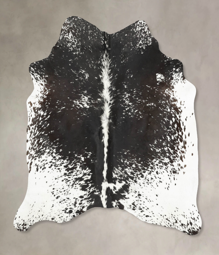 Salt and Pepper Black Large Brazilian Cowhide Rug 6'2"H x 5'6"W #B15825 by Hudson Hides