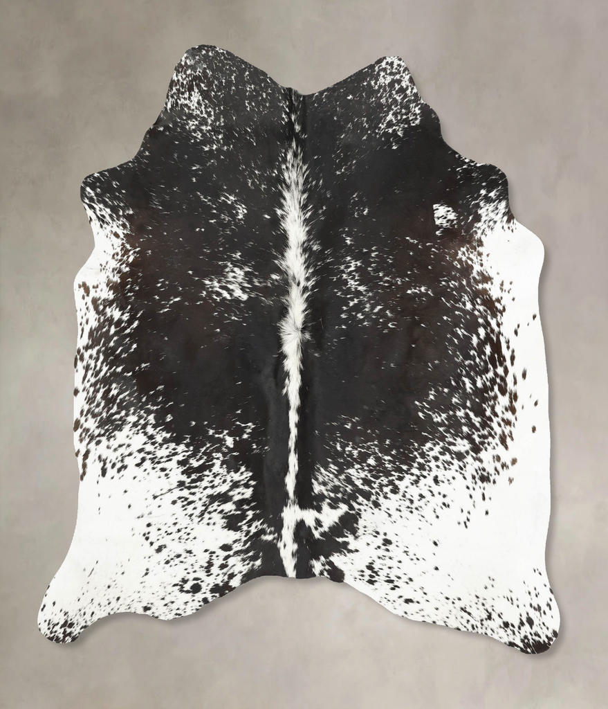 Salt and Pepper Black Large Brazilian Cowhide Rug 6'2"H x 5'6"W #B15825 by Hudson Hides