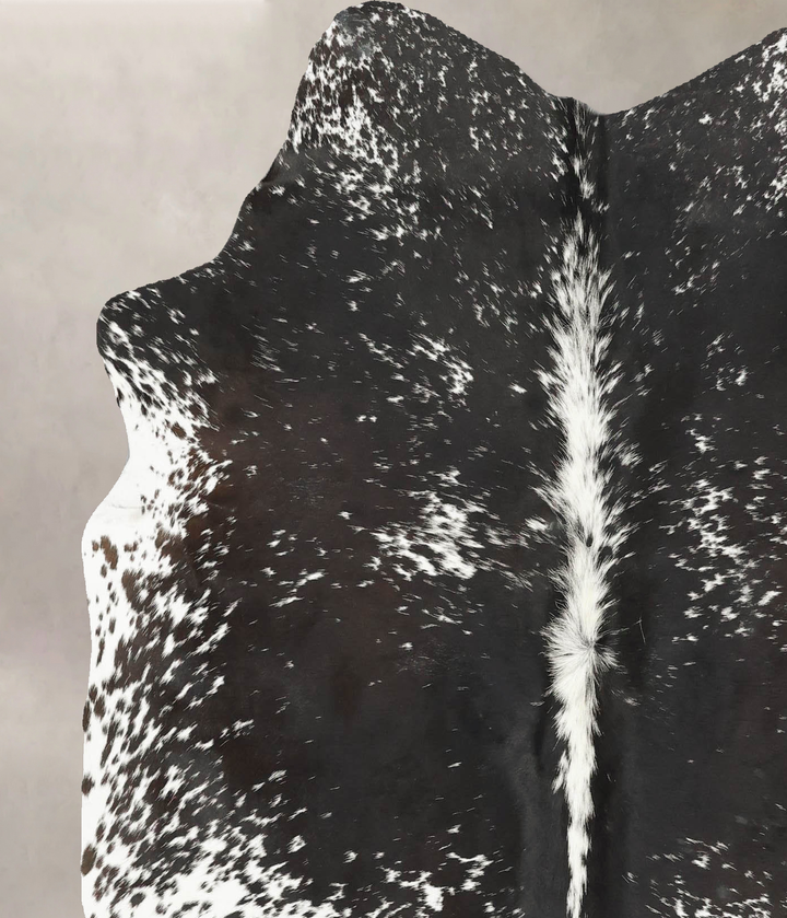 Salt and Pepper Black Large Brazilian Cowhide Rug 6'2"H x 5'6"W #B15825 by Hudson Hides