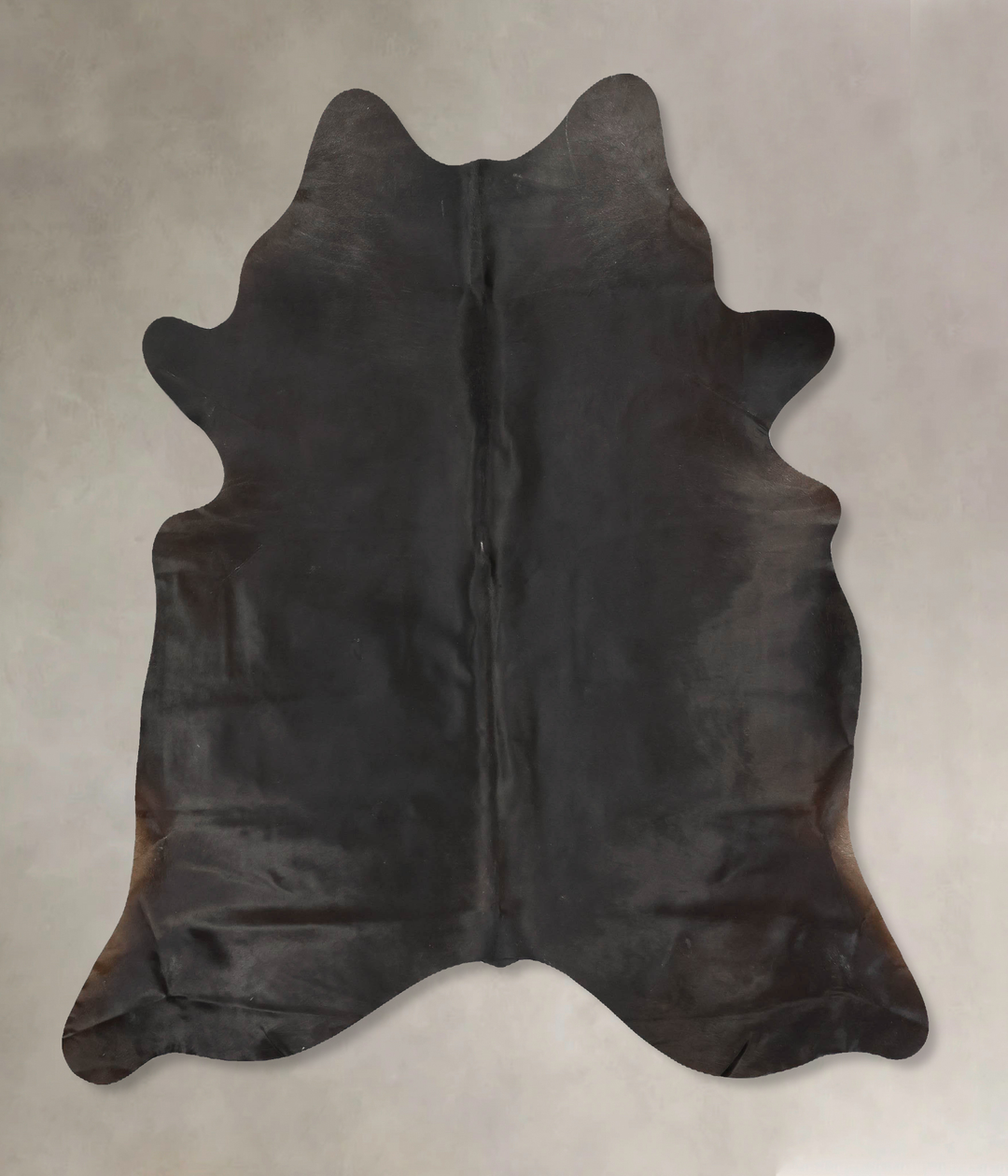 Solid Black X-Large Brazilian Cowhide Rug 7'4"H x 6'3"W #B15826 by Hud