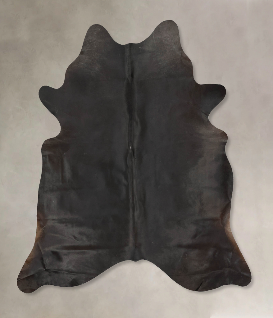 Solid Black X-Large Brazilian Cowhide Rug 7'4"H x 6'3"W #B15826 by Hudson Hides