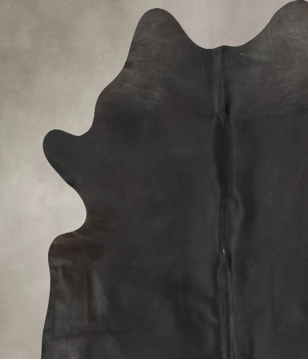 Solid Black X-Large Brazilian Cowhide Rug 7'4"H x 6'3"W #B15826 by Hud