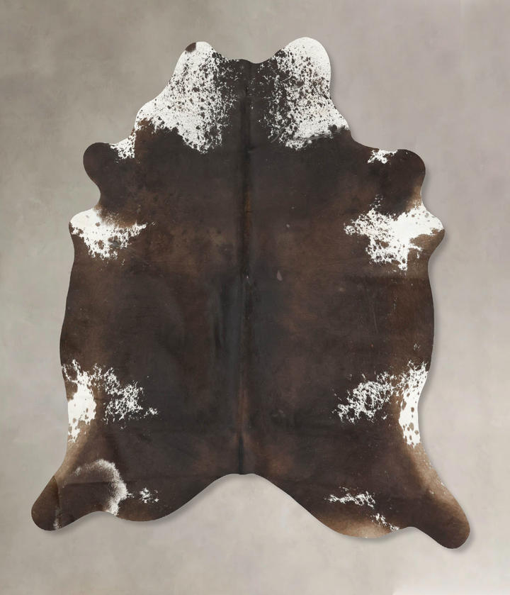 Chocolate and White X-Large Brazilian Cowhide Rug 7'0"H x 5'11"W #B15831 by Hudson Hides