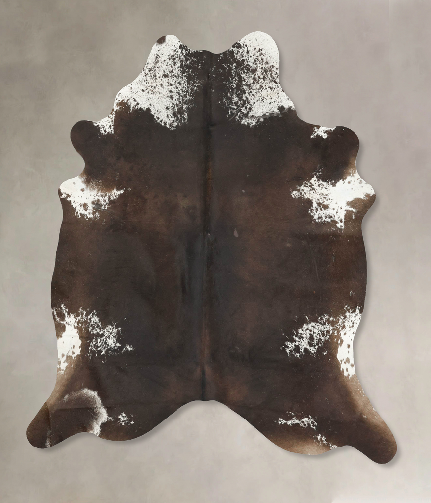Chocolate and White X-Large Brazilian Cowhide Rug 7'0"H x 5'11"W #B15831 by Hudson Hides