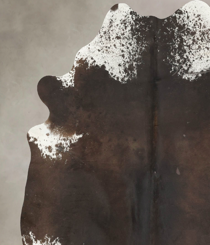 Chocolate and White X-Large Brazilian Cowhide Rug 7'0"H x 5'11"W #B15831 by Hudson Hides