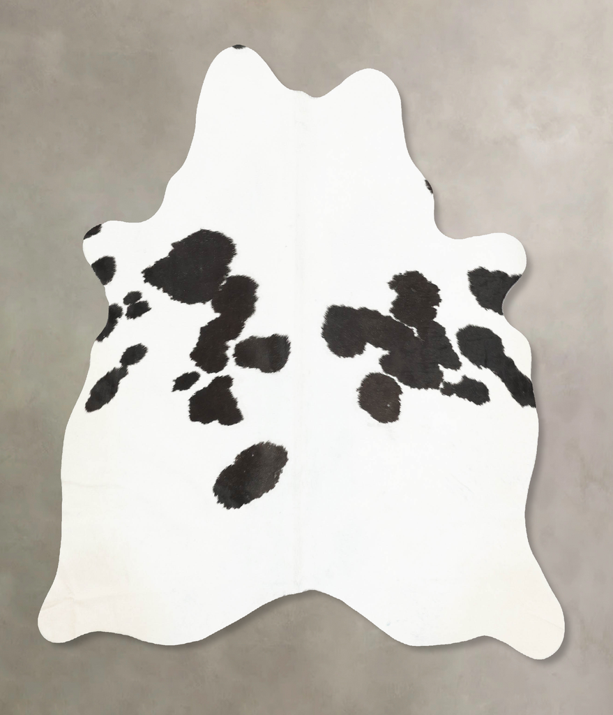 Black and White Large Brazilian Cowhide Rug 6'4"H x 5'11"W #B15832 by Hudson Hides