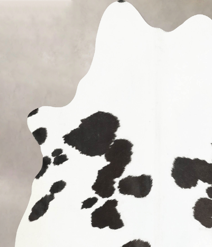 Black and White Large Brazilian Cowhide Rug 6'4"H x 5'11"W #B15832 by Hudson Hides