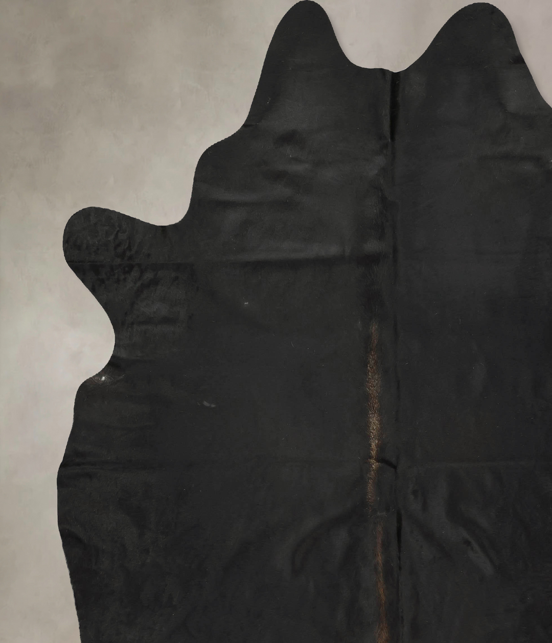 Solid Black XX-Large Brazilian Cowhide Rug 8'6"H x 7'8"W #B15837 by Hu